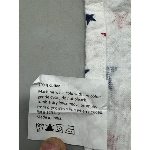 hobby lobby Set Of 5 Star-Patterned Cotton Reusable Cloth Napkins Red White READ - Picture 5 of 6